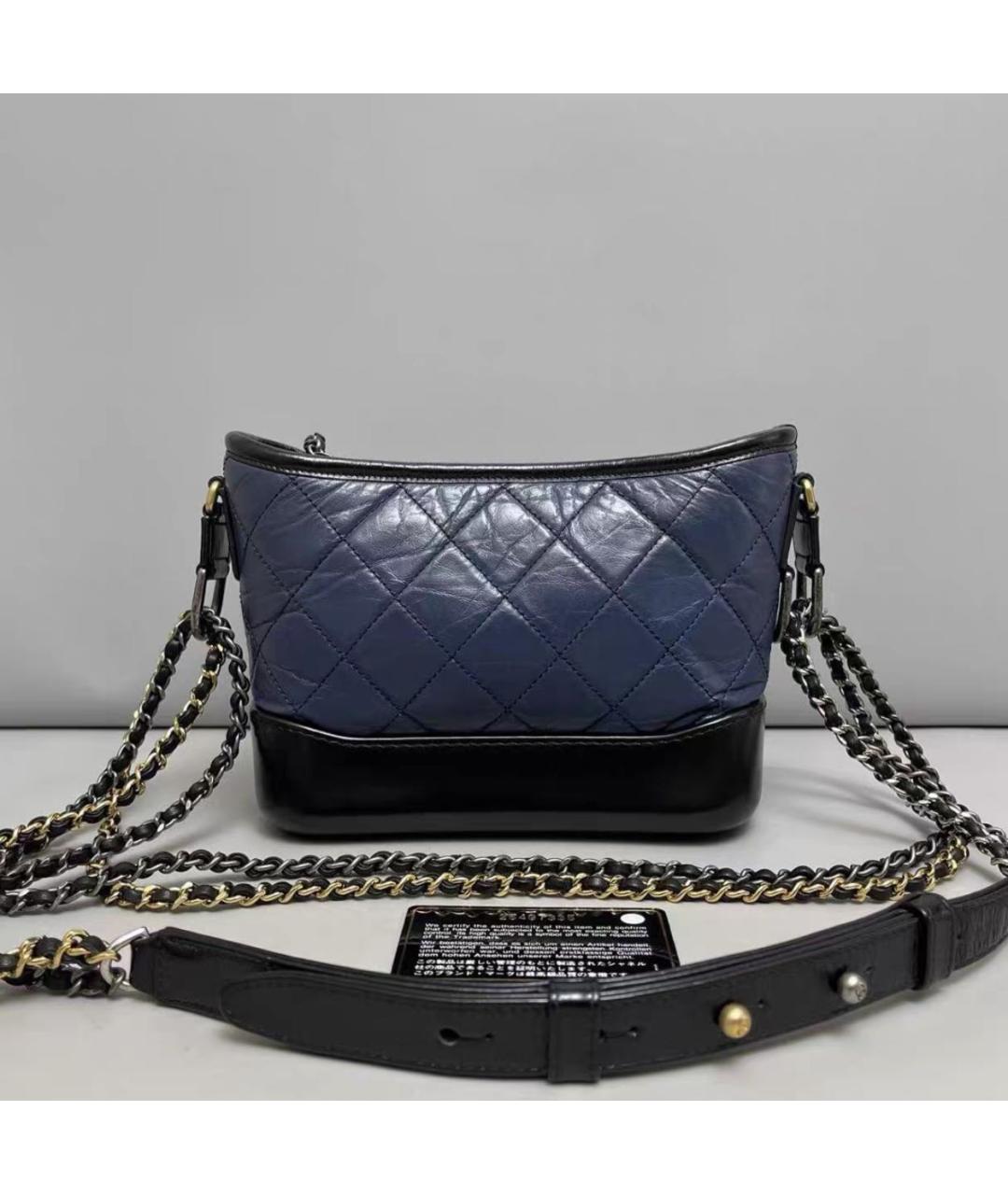 CHANEL Темно-синяя кожаная сумка через плечо, фото 2