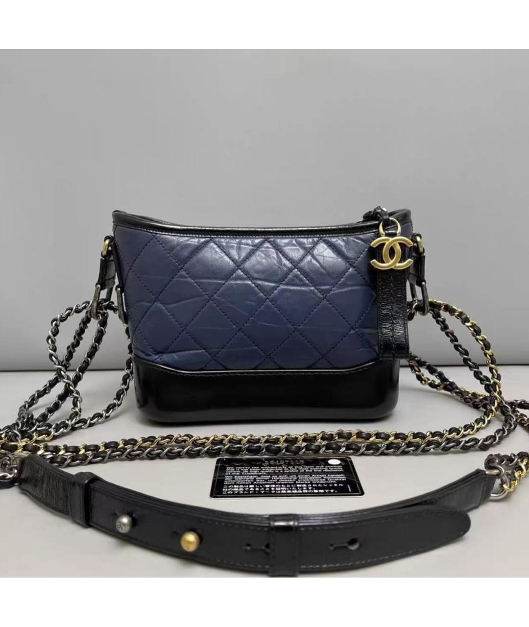 CHANEL Темно-синяя кожаная сумка через плечо, фото 8