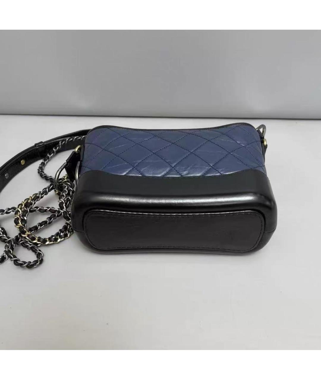 CHANEL Темно-синяя кожаная сумка через плечо, фото 5