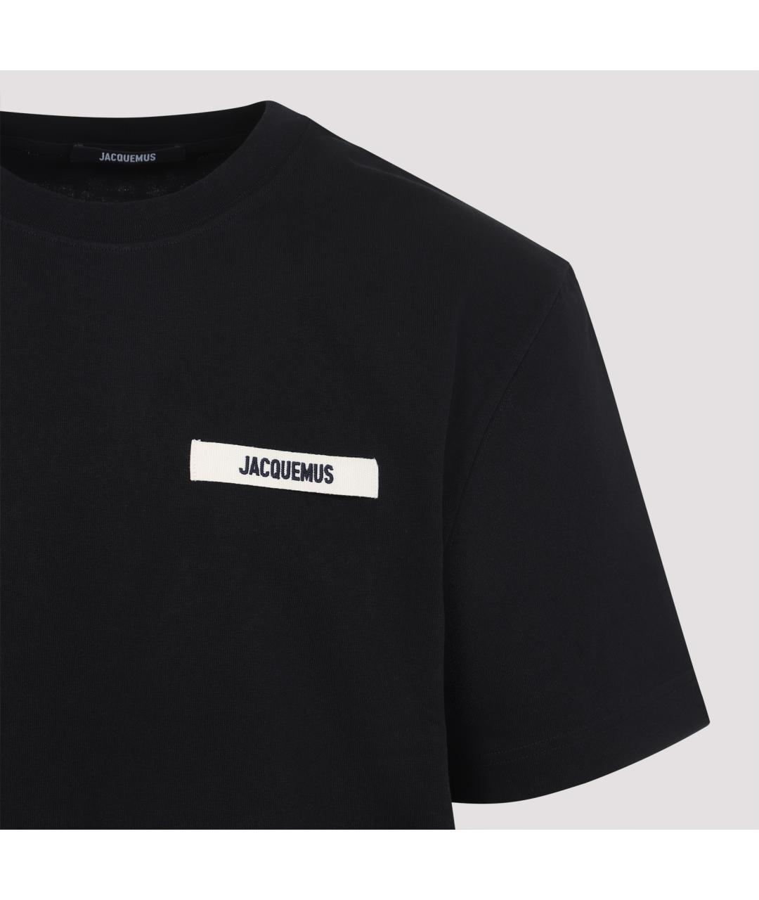 JACQUEMUS Черная хлопковая футболка, фото 4