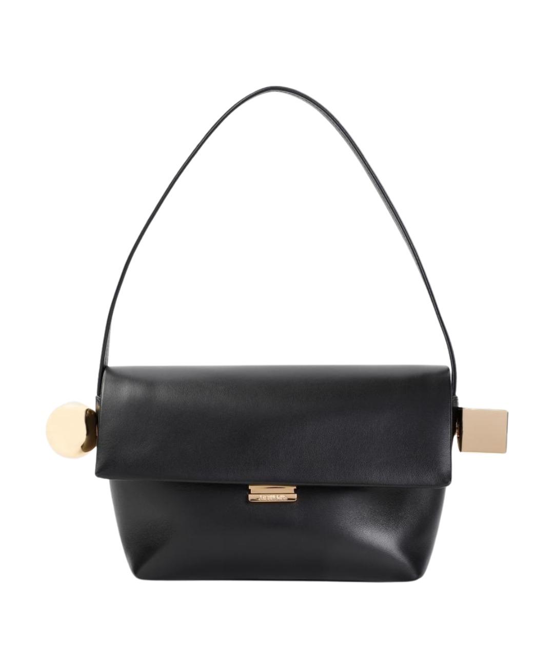 JACQUEMUS Черная кожаная сумка через плечо, фото 1