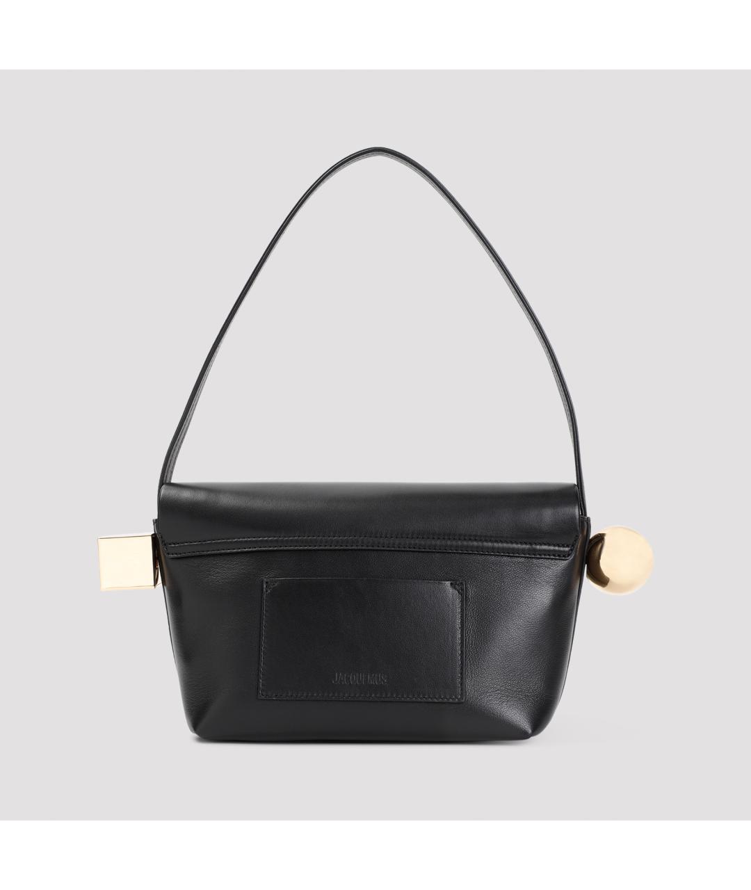 JACQUEMUS Черная кожаная сумка через плечо, фото 3