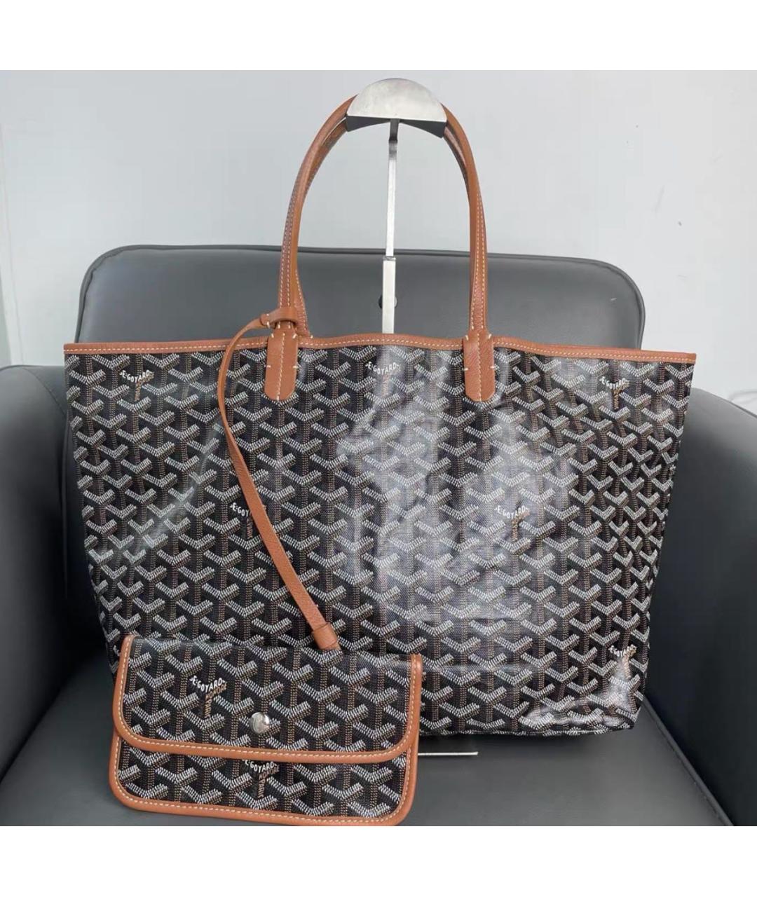 GOYARD Коричневая кожаная сумка тоут, фото 9