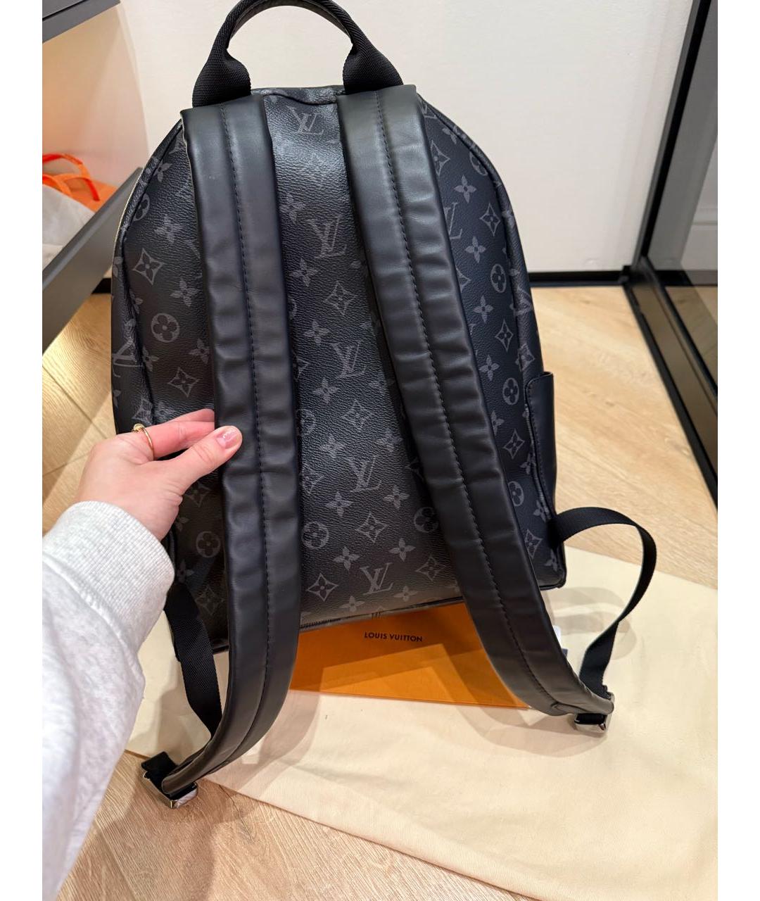 LOUIS VUITTON Темно-синий кожаный рюкзак, фото 3