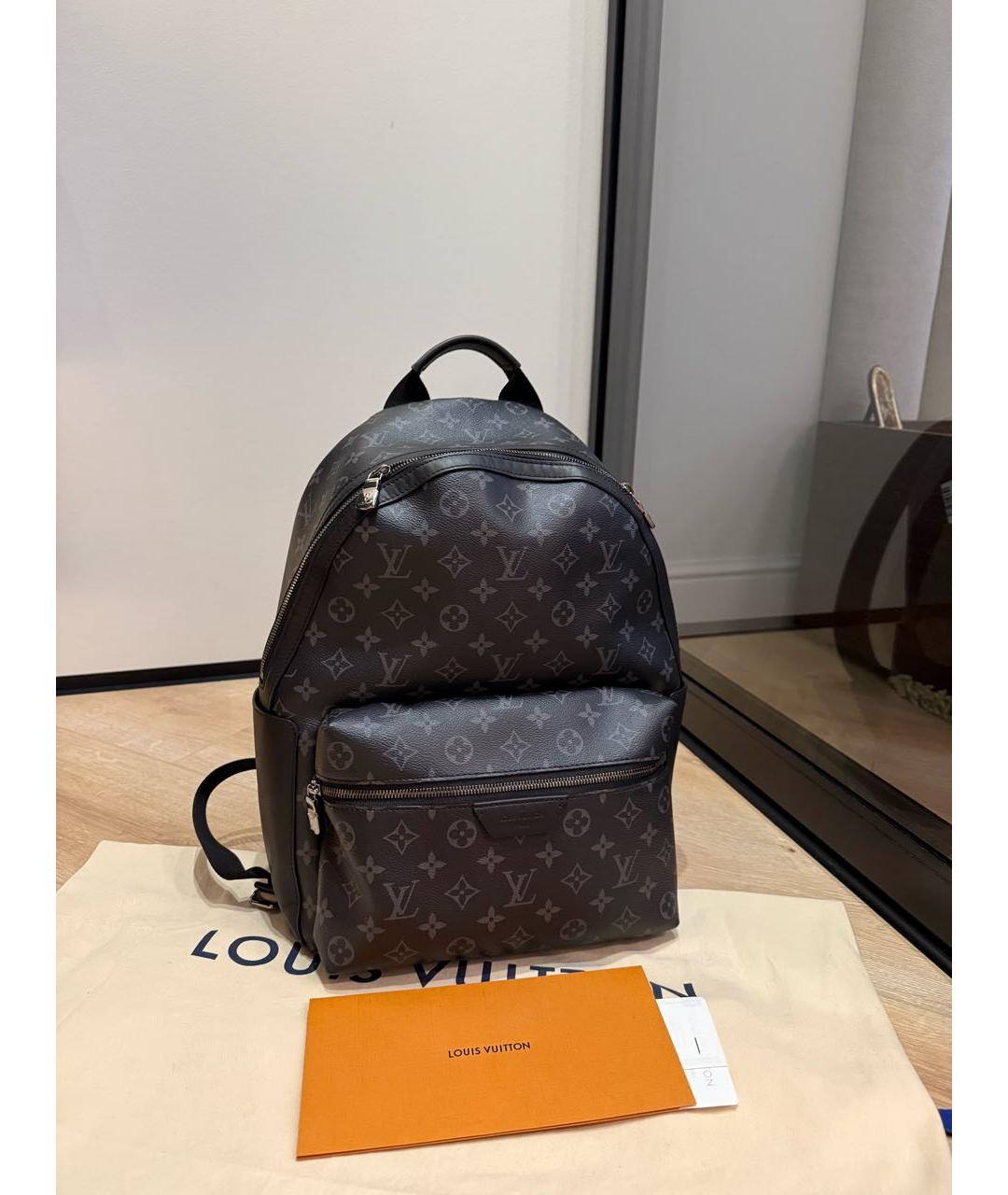 LOUIS VUITTON Темно-синий кожаный рюкзак, фото 4