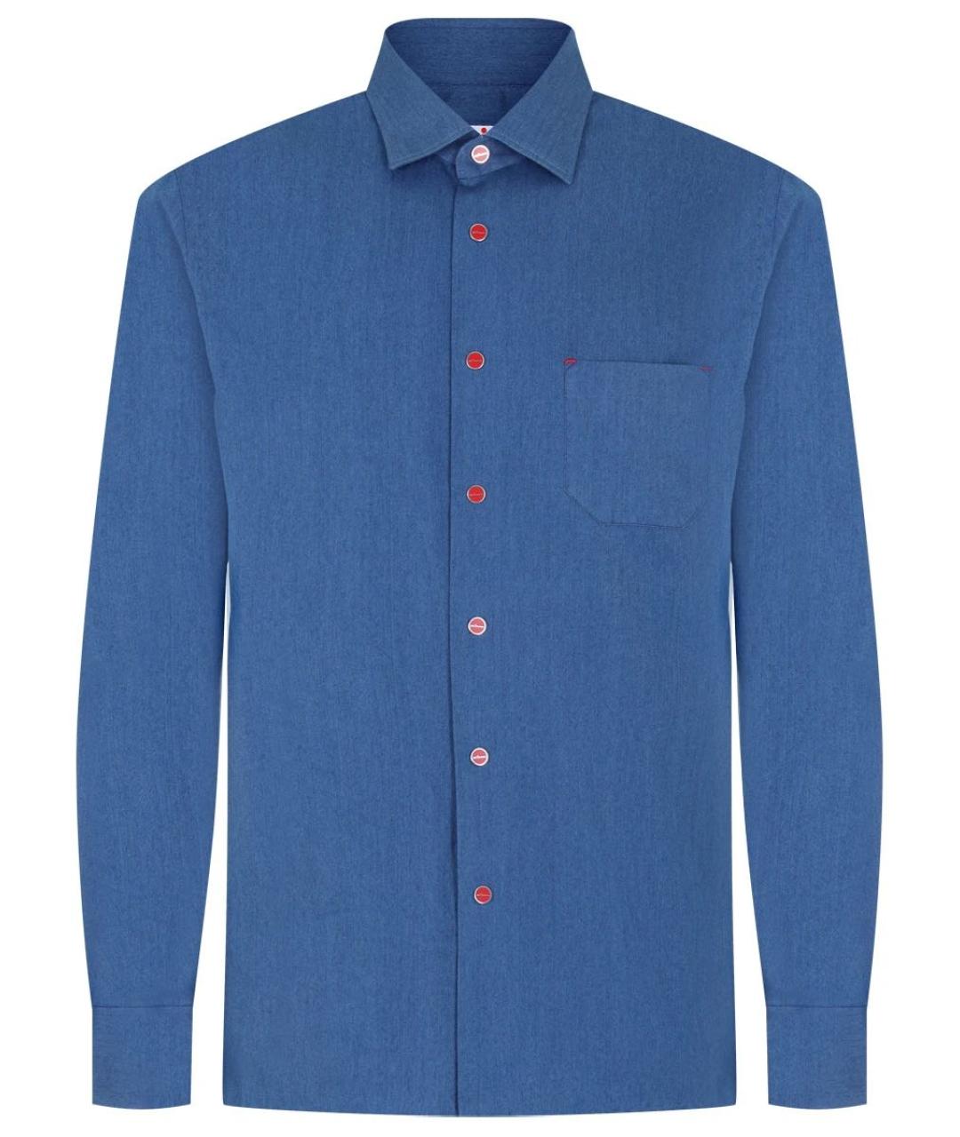 KITON Синяя хлопковая кэжуал рубашка, фото 1