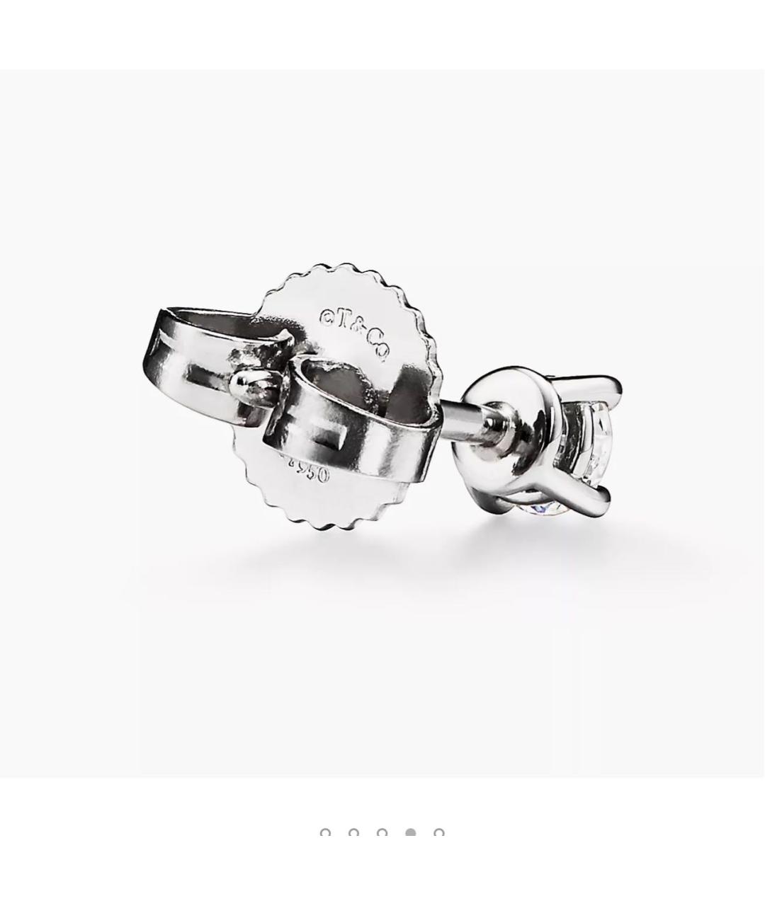 TIFFANY&CO Белые платиновые серьги, фото 2