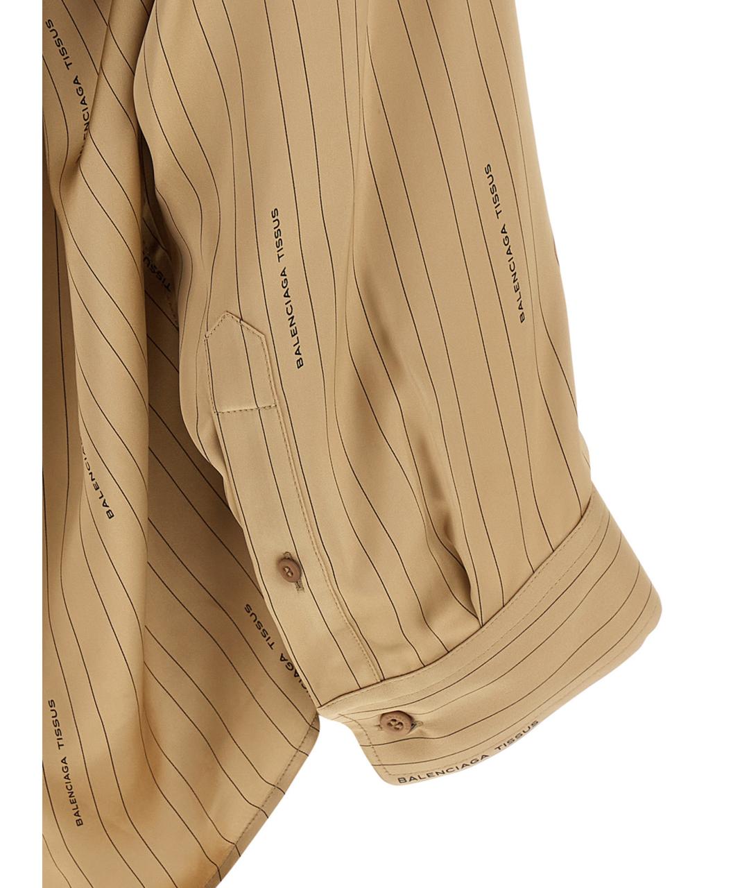 BALENCIAGA Бежевая вискозная рубашка, фото 4