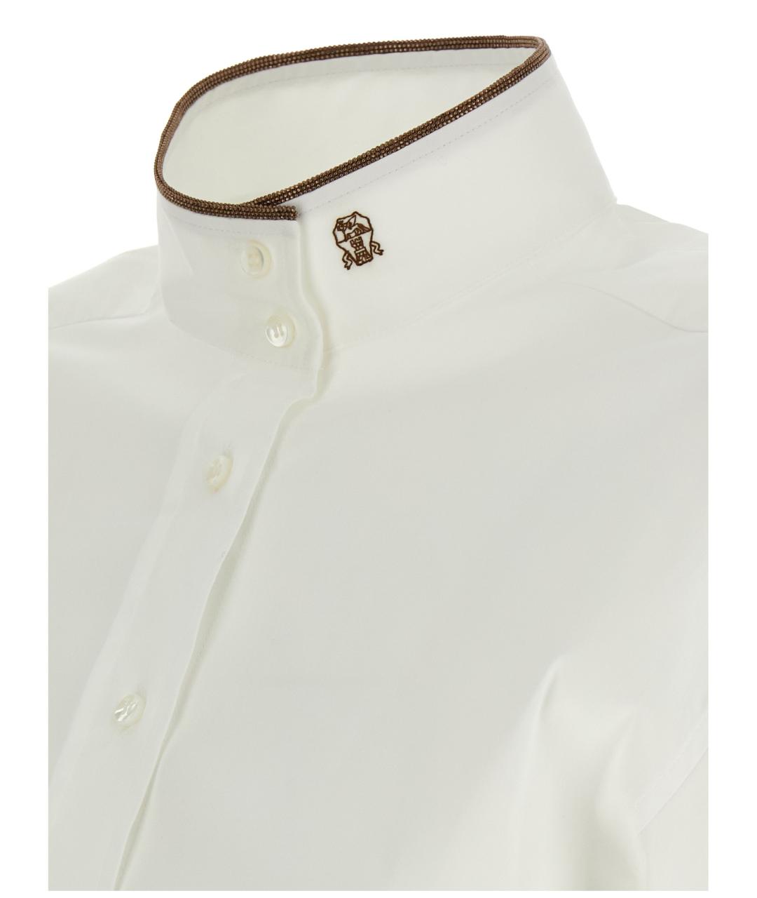 BRUNELLO CUCINELLI Белая хлопковая рубашка, фото 4