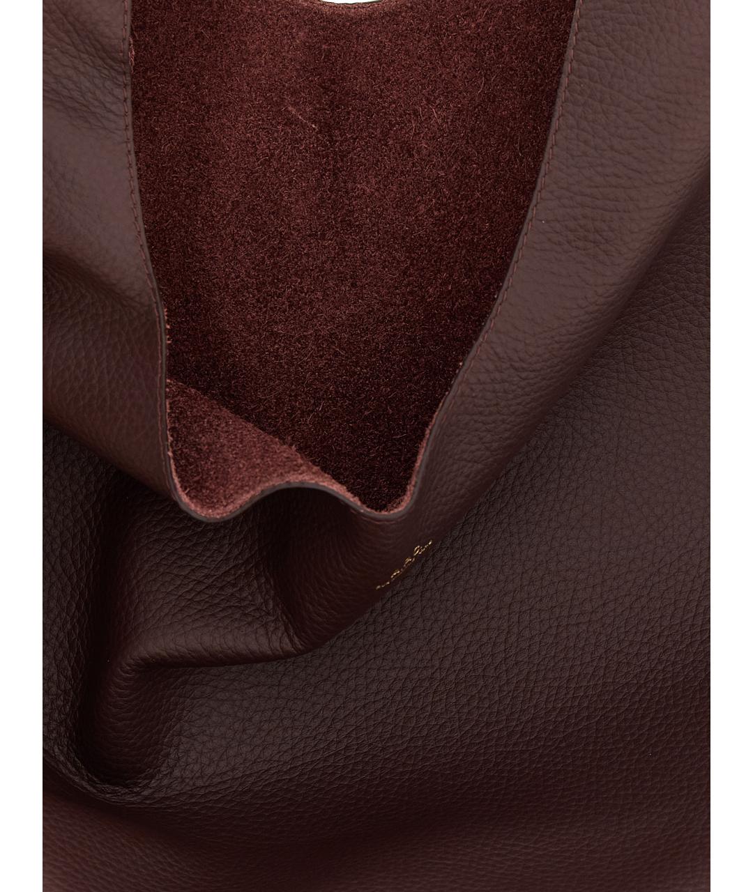 A.P.C. Бордовая кожаная сумка тоут, фото 4