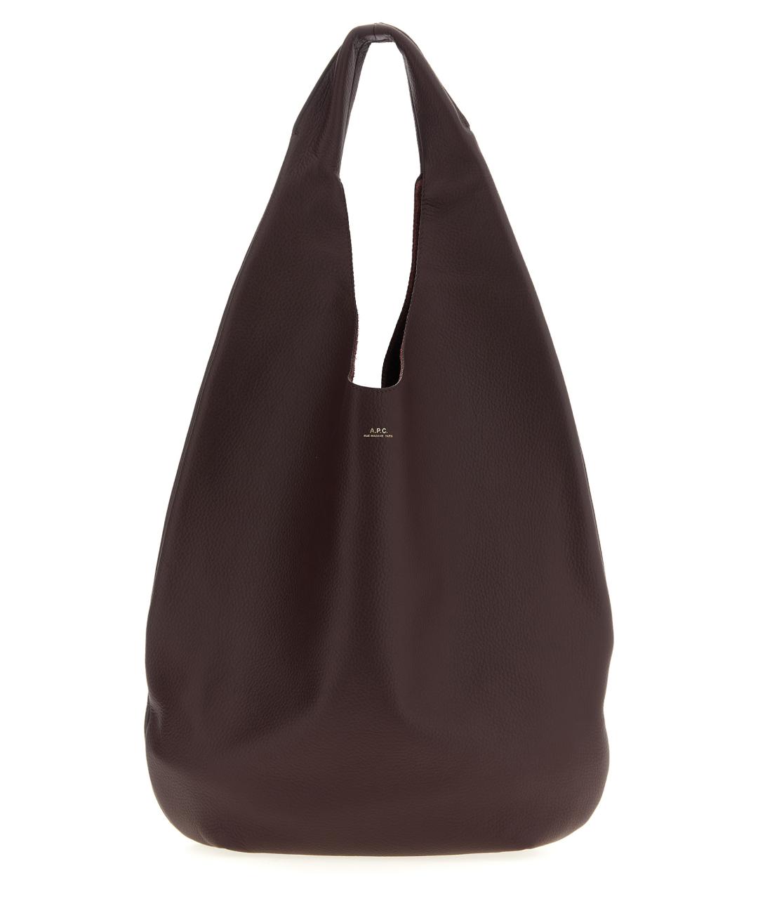 A.P.C. Бордовая кожаная сумка тоут, фото 1