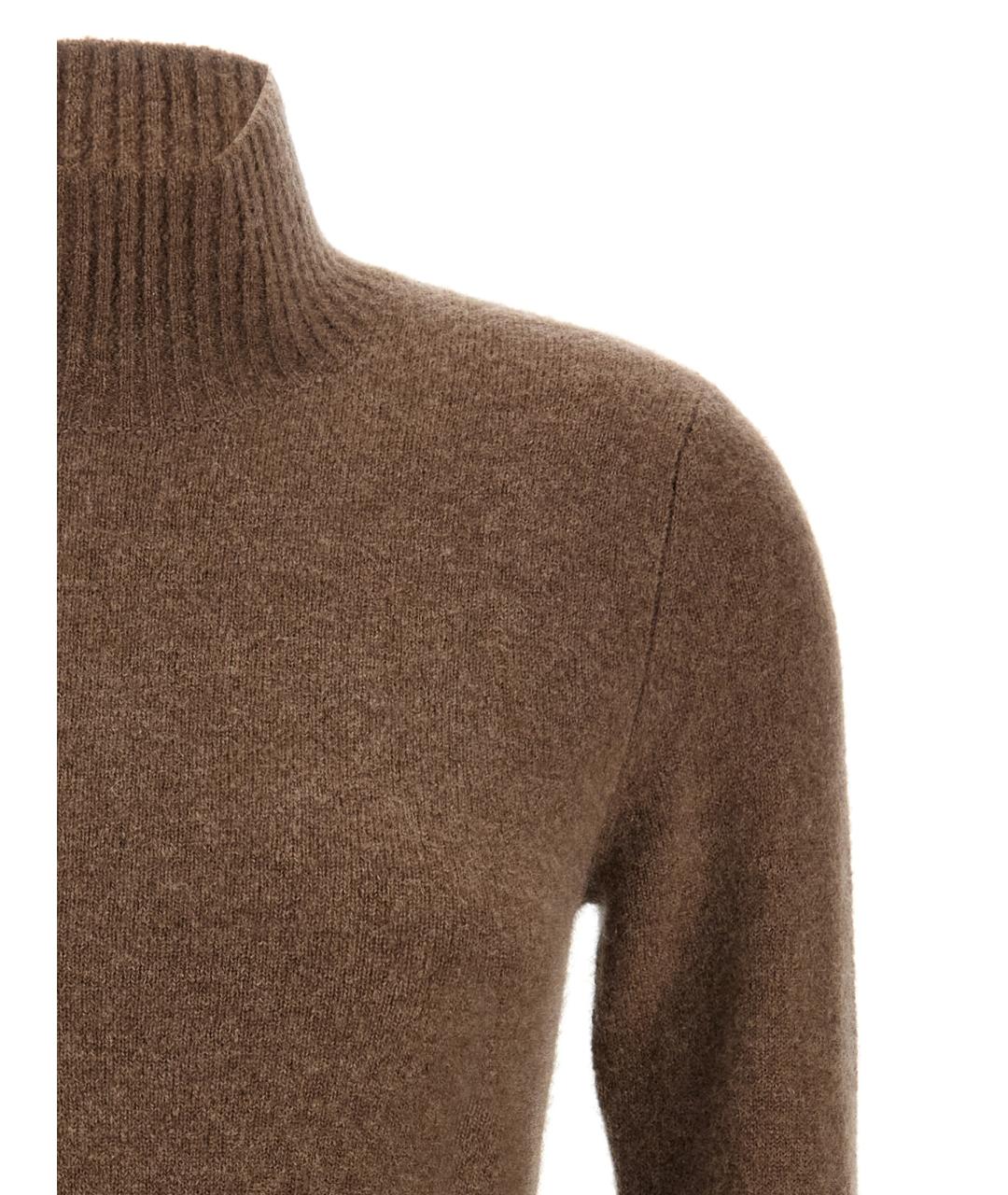 MAX MARA Коричневое кашемировое повседневное платье, фото 3