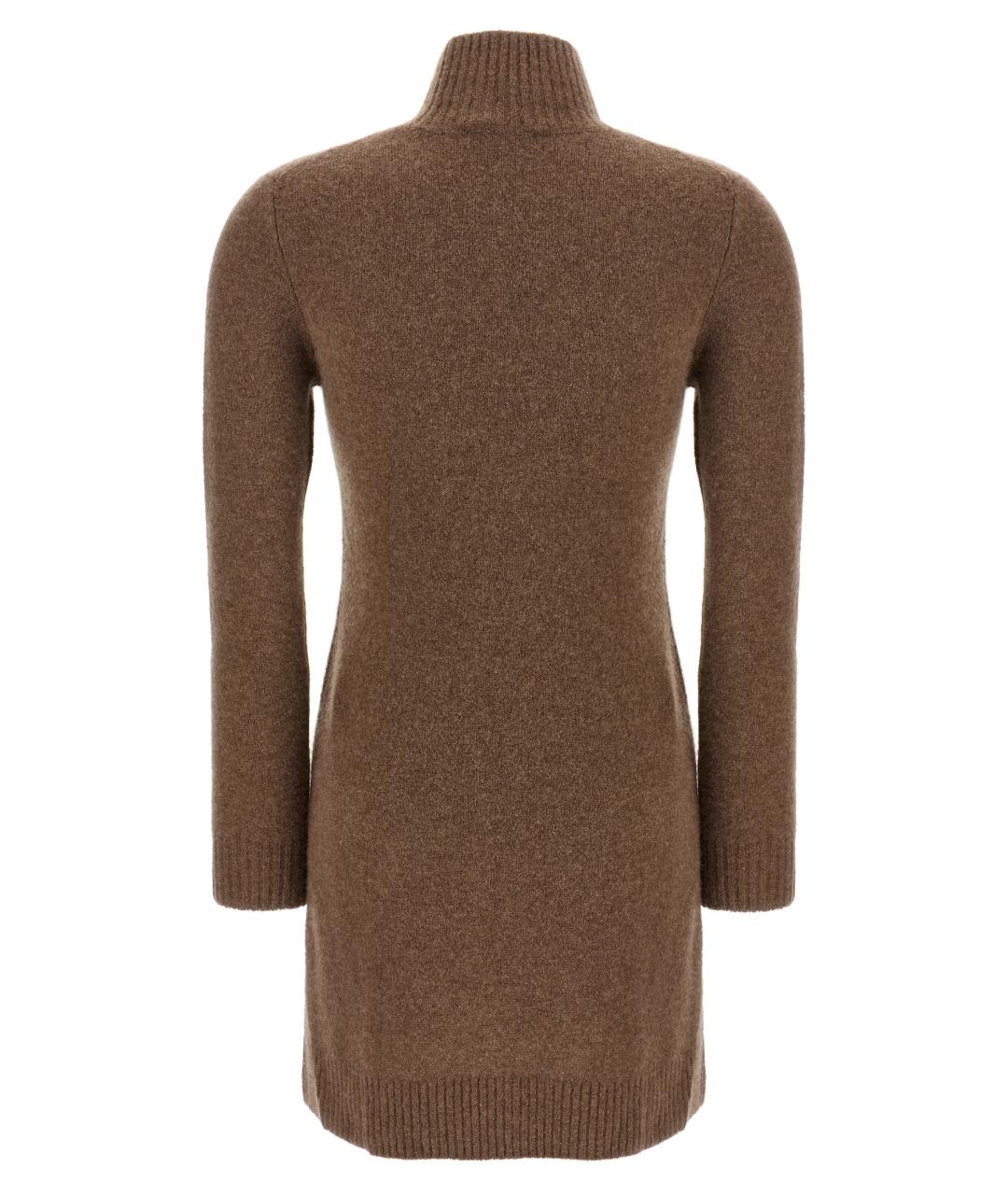 MAX MARA Коричневое кашемировое повседневное платье, фото 2