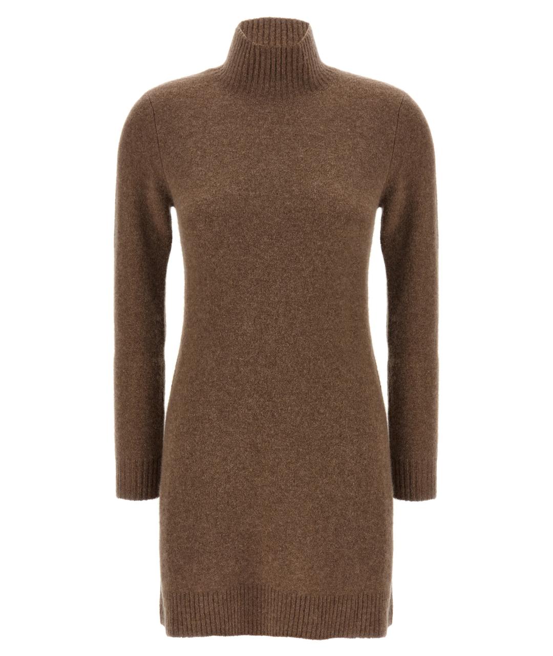 MAX MARA Коричневое кашемировое повседневное платье, фото 1