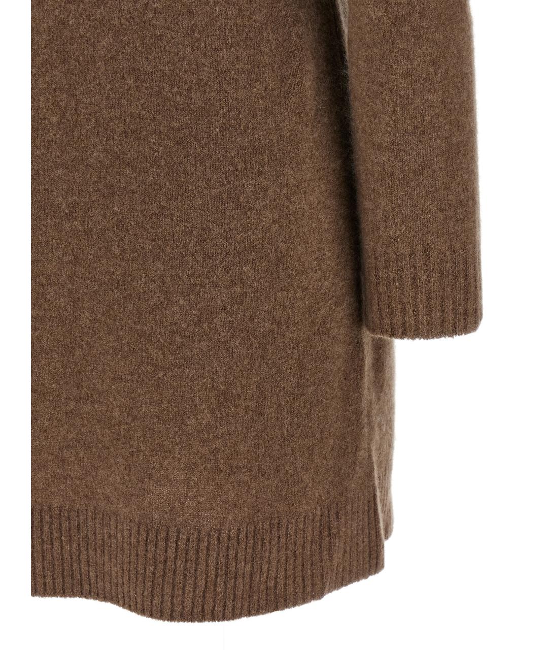 MAX MARA Коричневое кашемировое повседневное платье, фото 4
