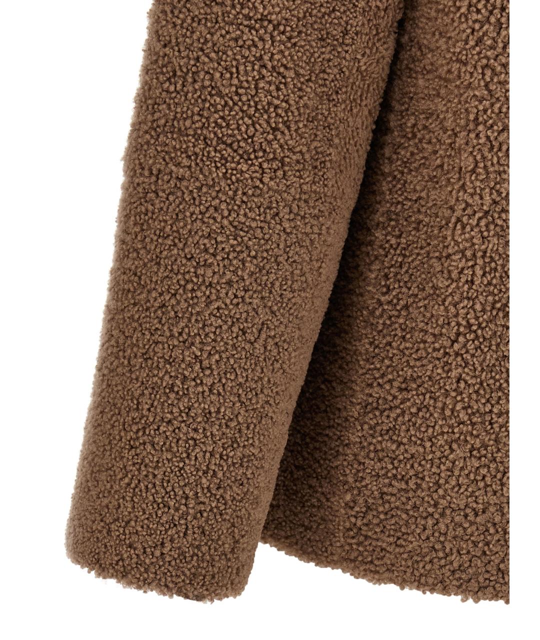 'S MAX MARA Бежевая шерстяная шуба, фото 4