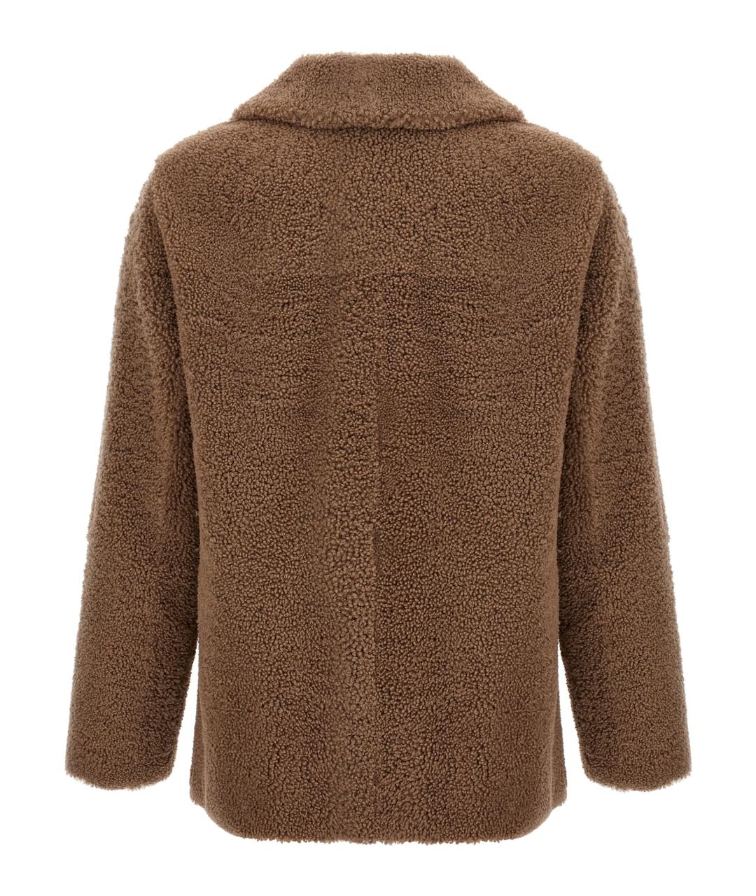 'S MAX MARA Бежевая шерстяная шуба, фото 2