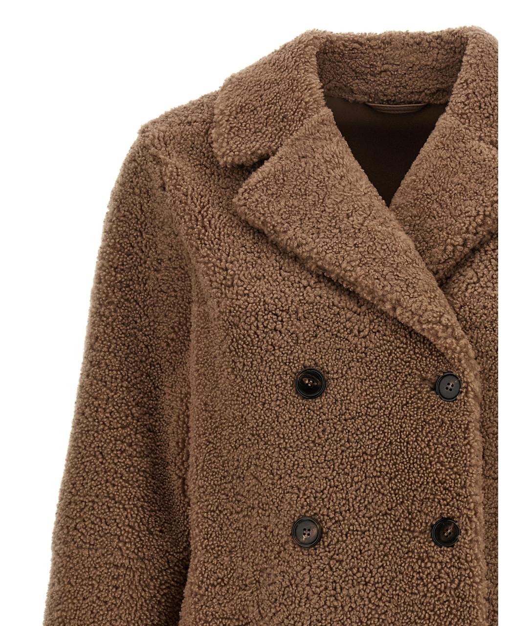 'S MAX MARA Бежевая шерстяная шуба, фото 3