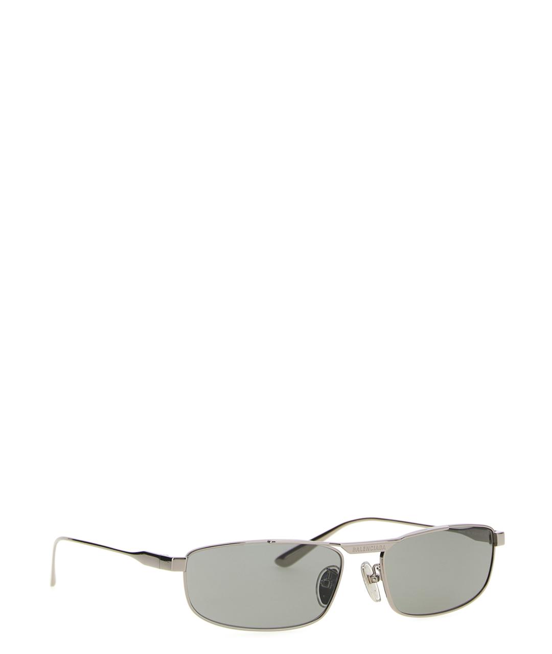 BALENCIAGA Серые металлические солнцезащитные очки, фото 1