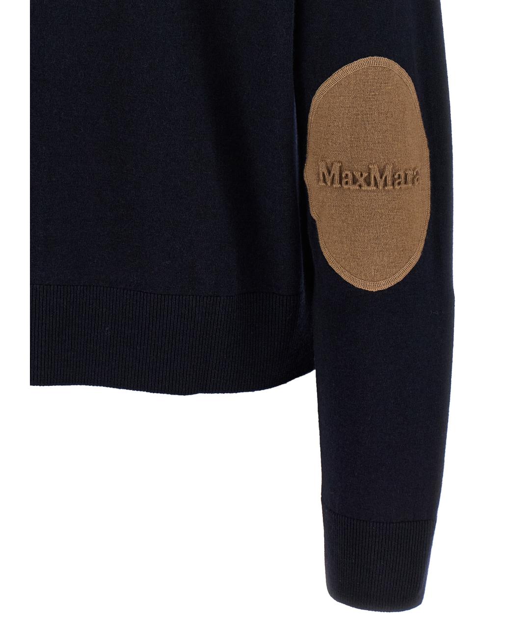 'S MAX MARA Темно-синий шерстяной джемпер / свитер, фото 4