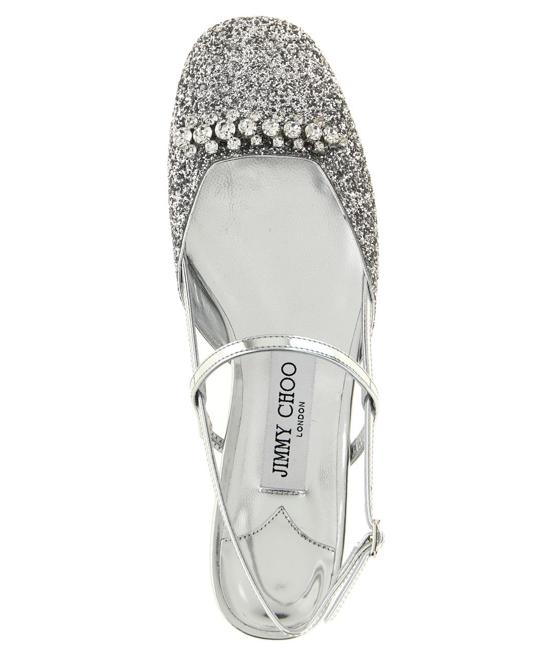 JIMMY CHOO Серебряные балетки, фото 4