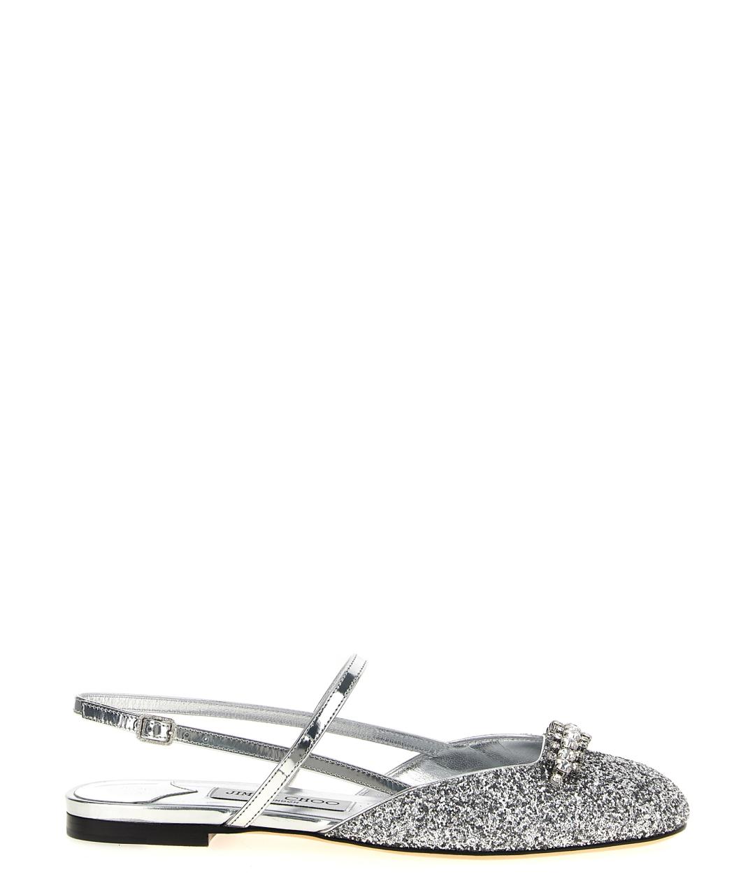 JIMMY CHOO Серебряные балетки, фото 1