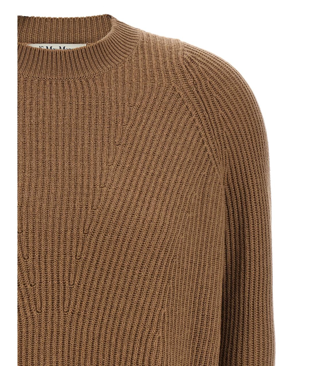 'S MAX MARA Бежевый шерстяной джемпер / свитер, фото 3