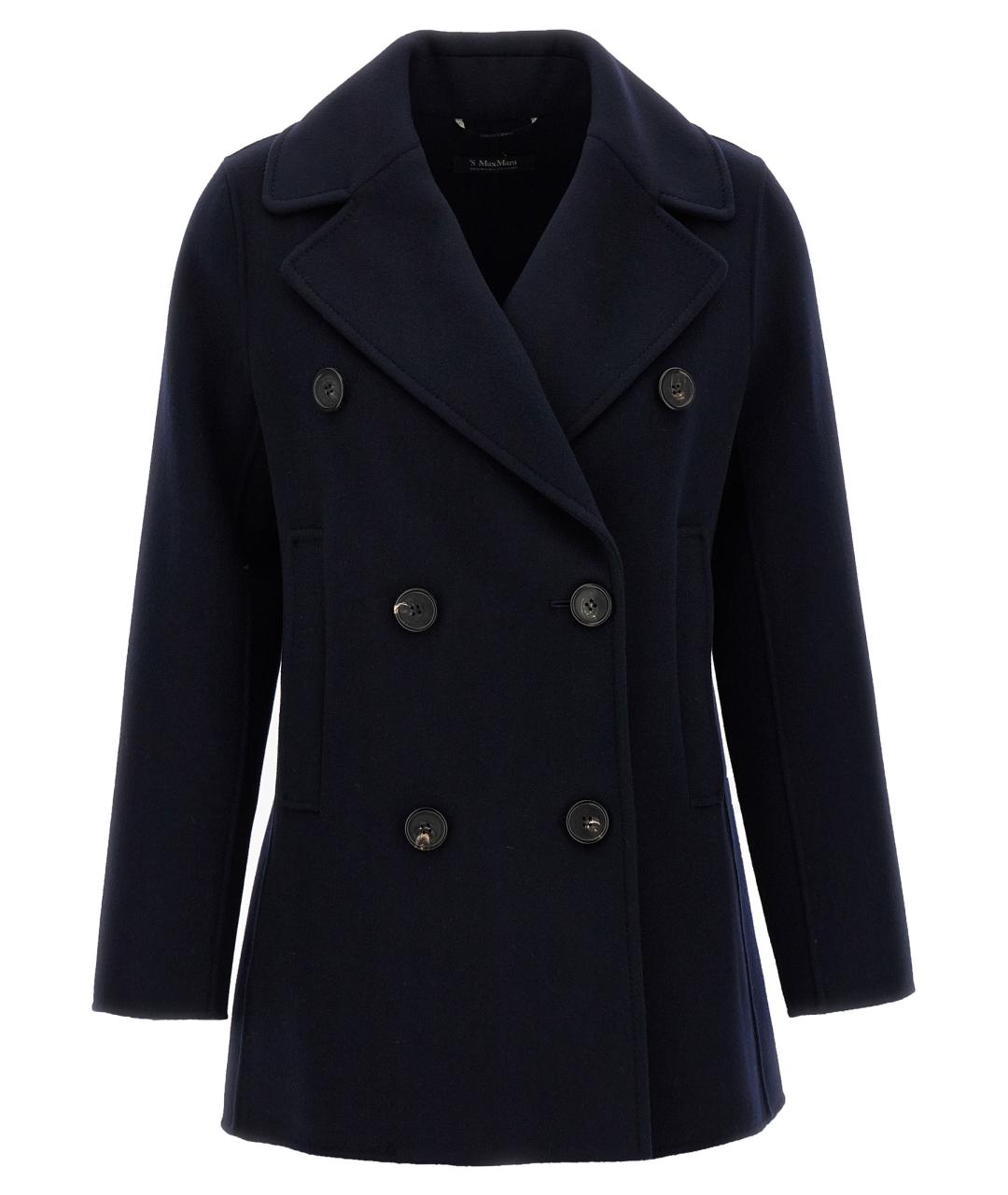 'S MAX MARA Темно-синее шерстяное пальто, фото 1