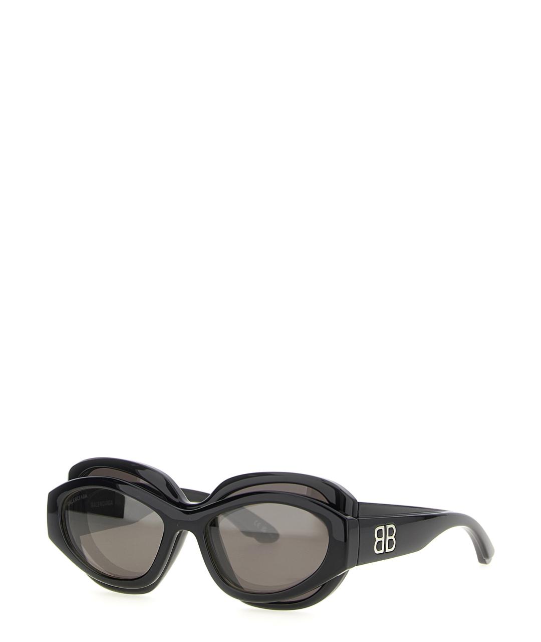 BALENCIAGA Черные пластиковые солнцезащитные очки, фото 3