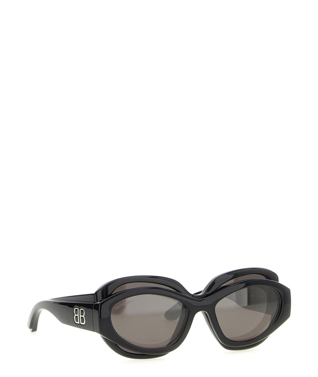 BALENCIAGA Черные пластиковые солнцезащитные очки, фото 2