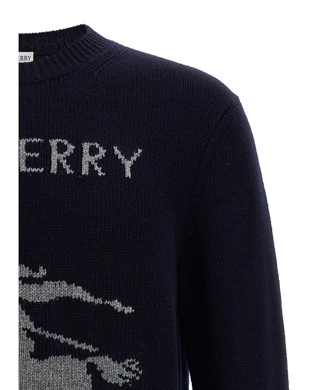 BURBERRY Темно-синий шерстяной джемпер / свитер, фото 3