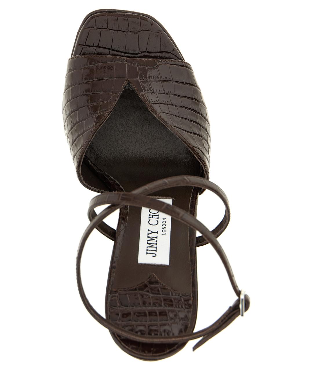 JIMMY CHOO Коричневые кожаные босоножки, фото 4