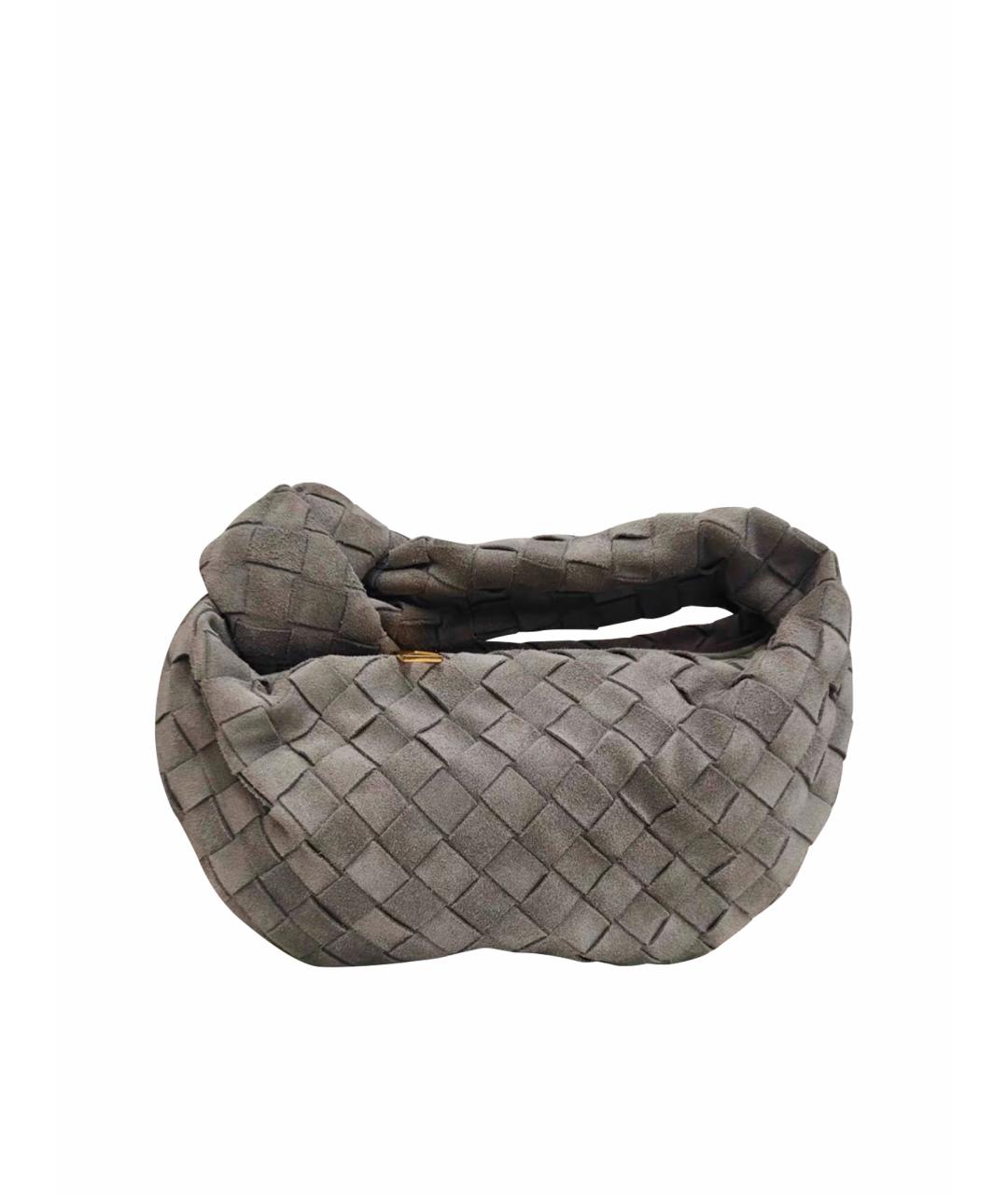 BOTTEGA VENETA Серая замшевая сумка с короткими ручками, фото 1
