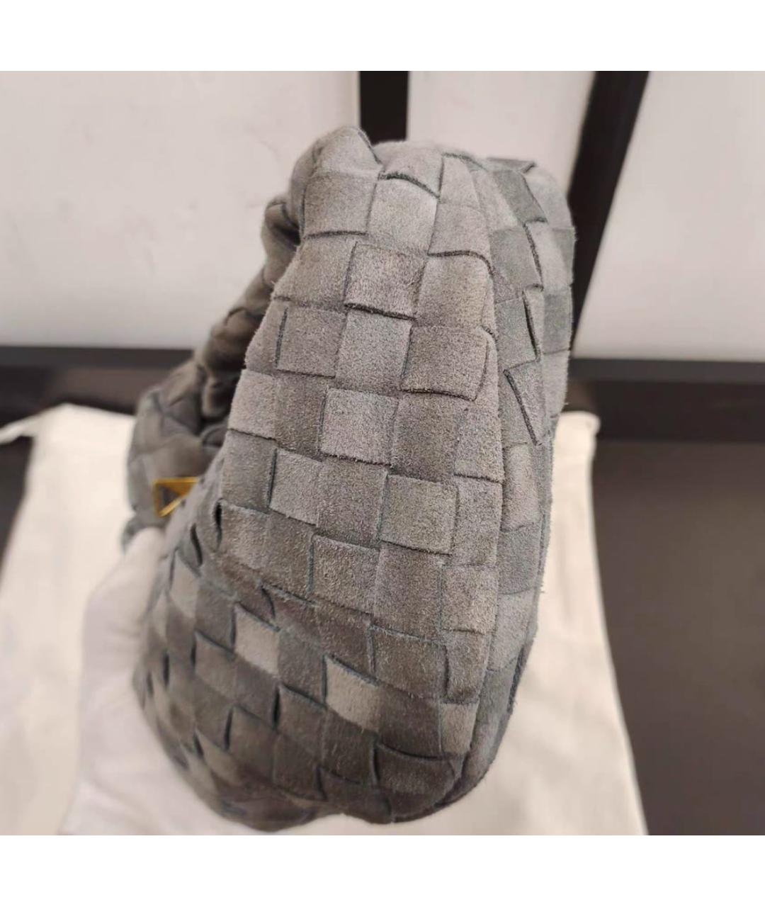 BOTTEGA VENETA Серая замшевая сумка с короткими ручками, фото 3