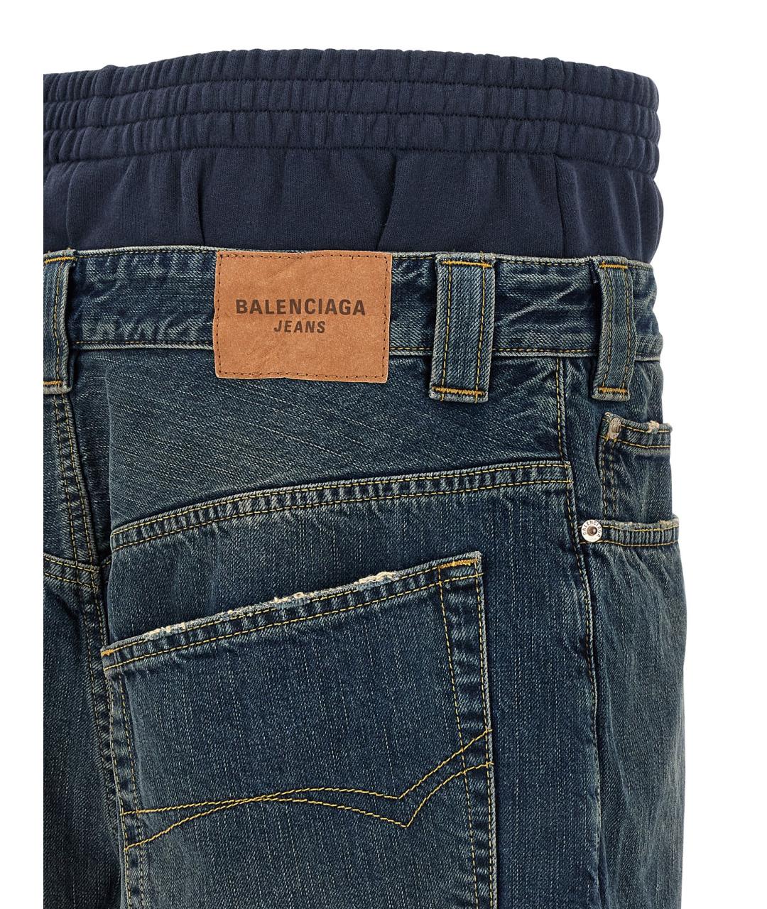BALENCIAGA Синие хлопковые повседневные брюки, фото 4