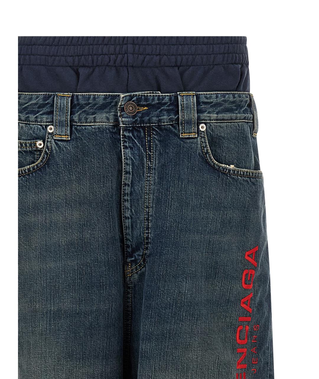 BALENCIAGA Синие хлопковые повседневные брюки, фото 3