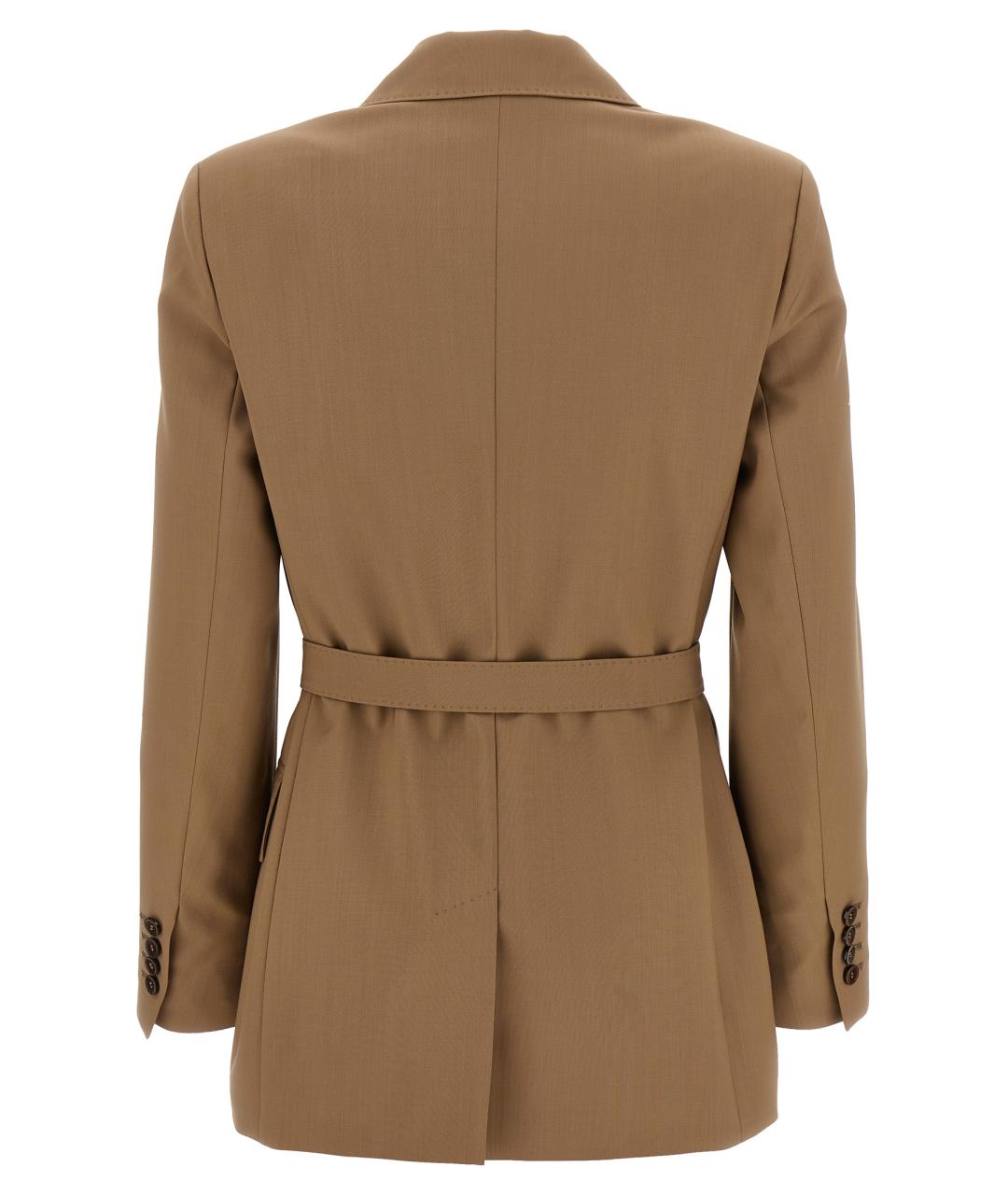 MAX MARA Коричневый шерстяной жакет/пиджак, фото 2