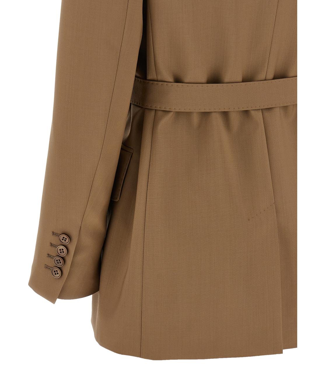 MAX MARA Коричневый шерстяной жакет/пиджак, фото 4
