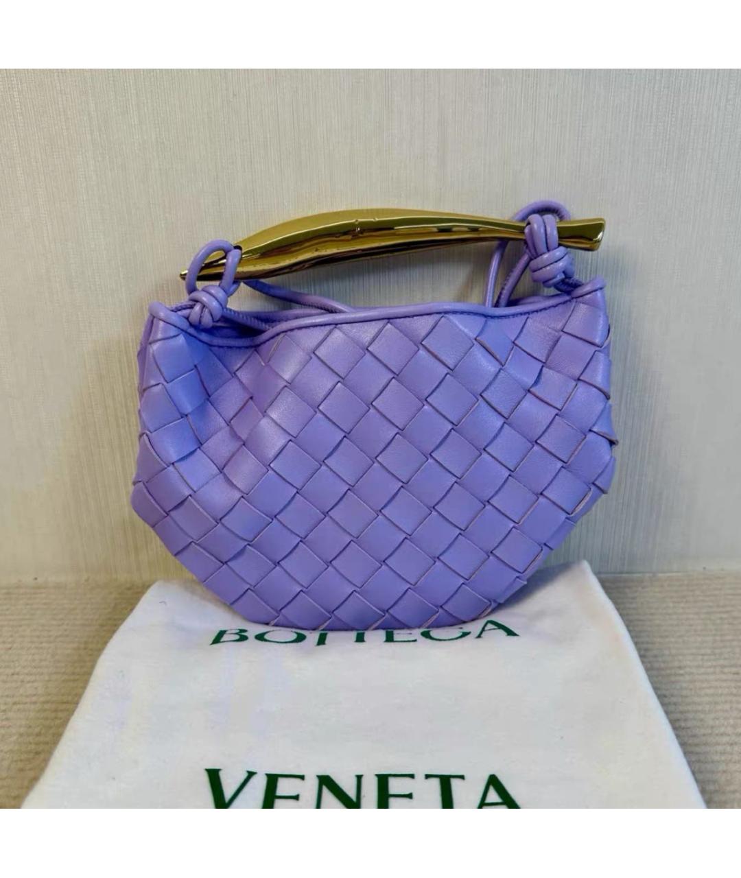 BOTTEGA VENETA Фиолетовая кожаная сумка через плечо, фото 2