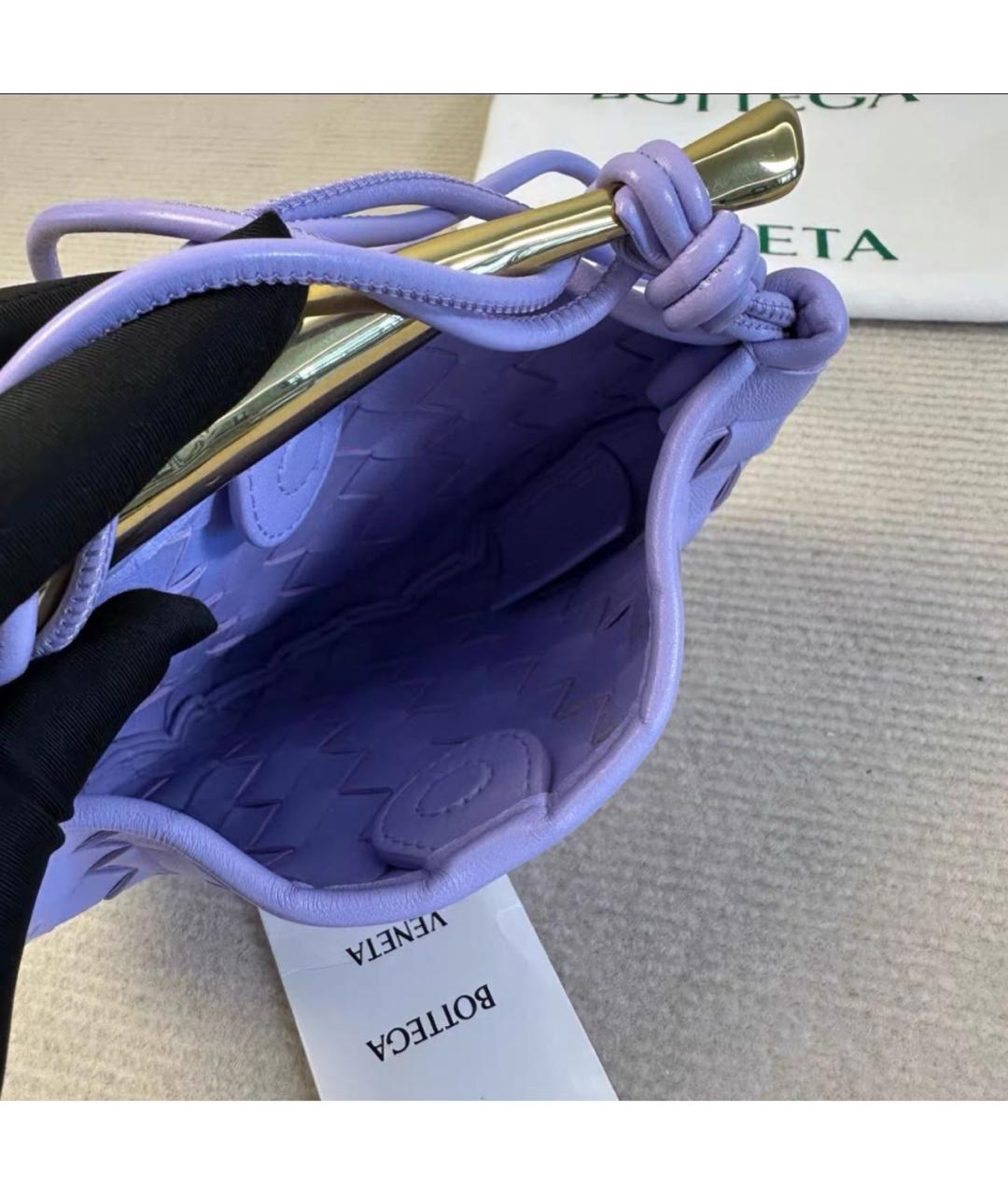 BOTTEGA VENETA Фиолетовая кожаная сумка через плечо, фото 6