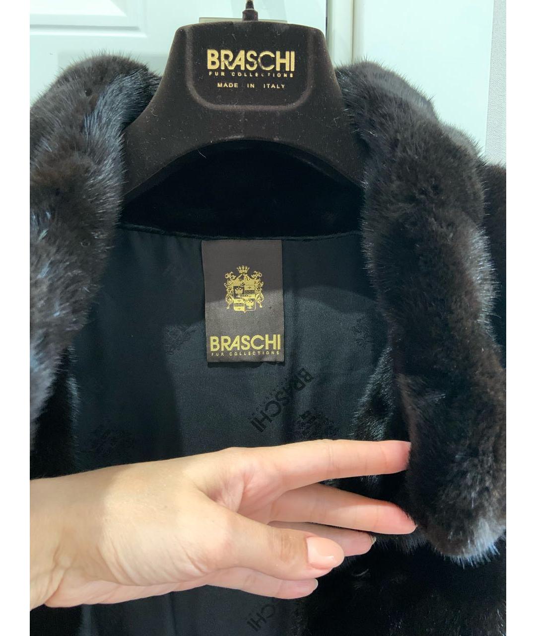 BRASCHI Черная меховая шуба, фото 3