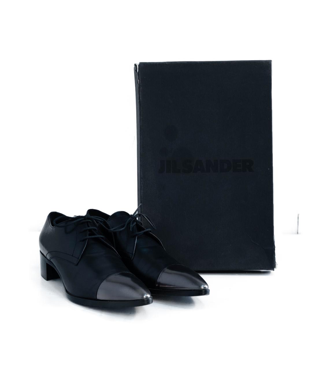 JIL SANDER Черные кожаные ботинки, фото 6