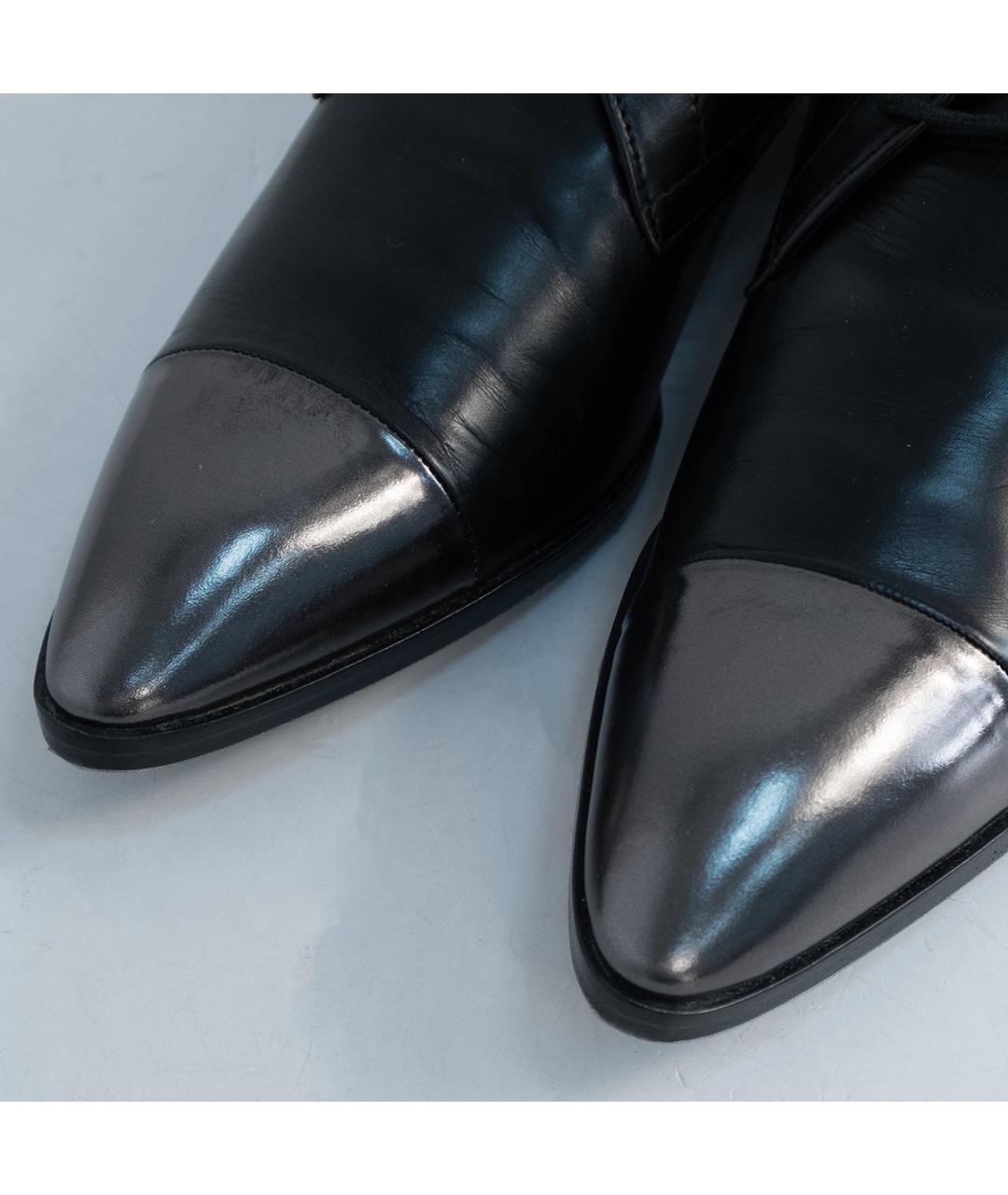 JIL SANDER Черные кожаные ботинки, фото 3