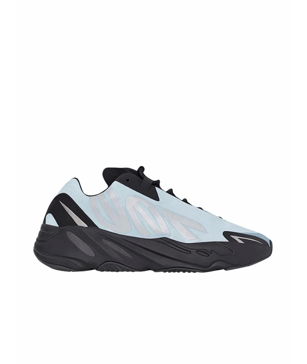 ADIDAS YEEZY Серебряные текстильные низкие кроссовки / кеды, фото 1