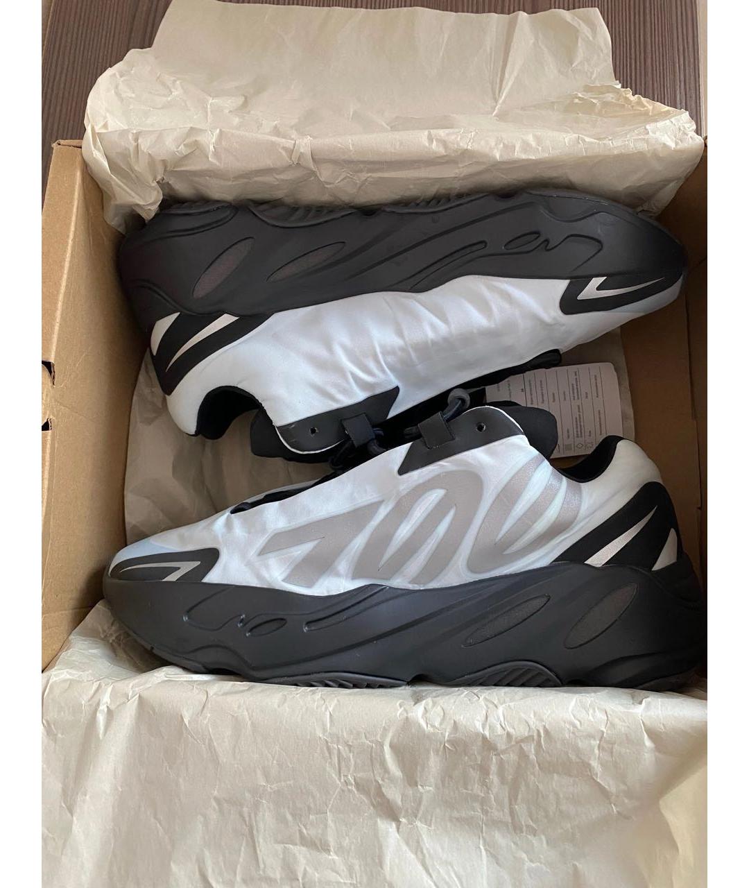 ADIDAS YEEZY Серебряные текстильные низкие кроссовки / кеды, фото 2