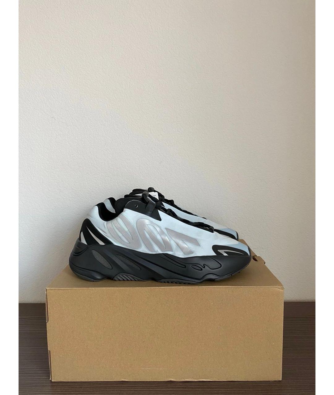 ADIDAS YEEZY Серебряные текстильные низкие кроссовки / кеды, фото 3