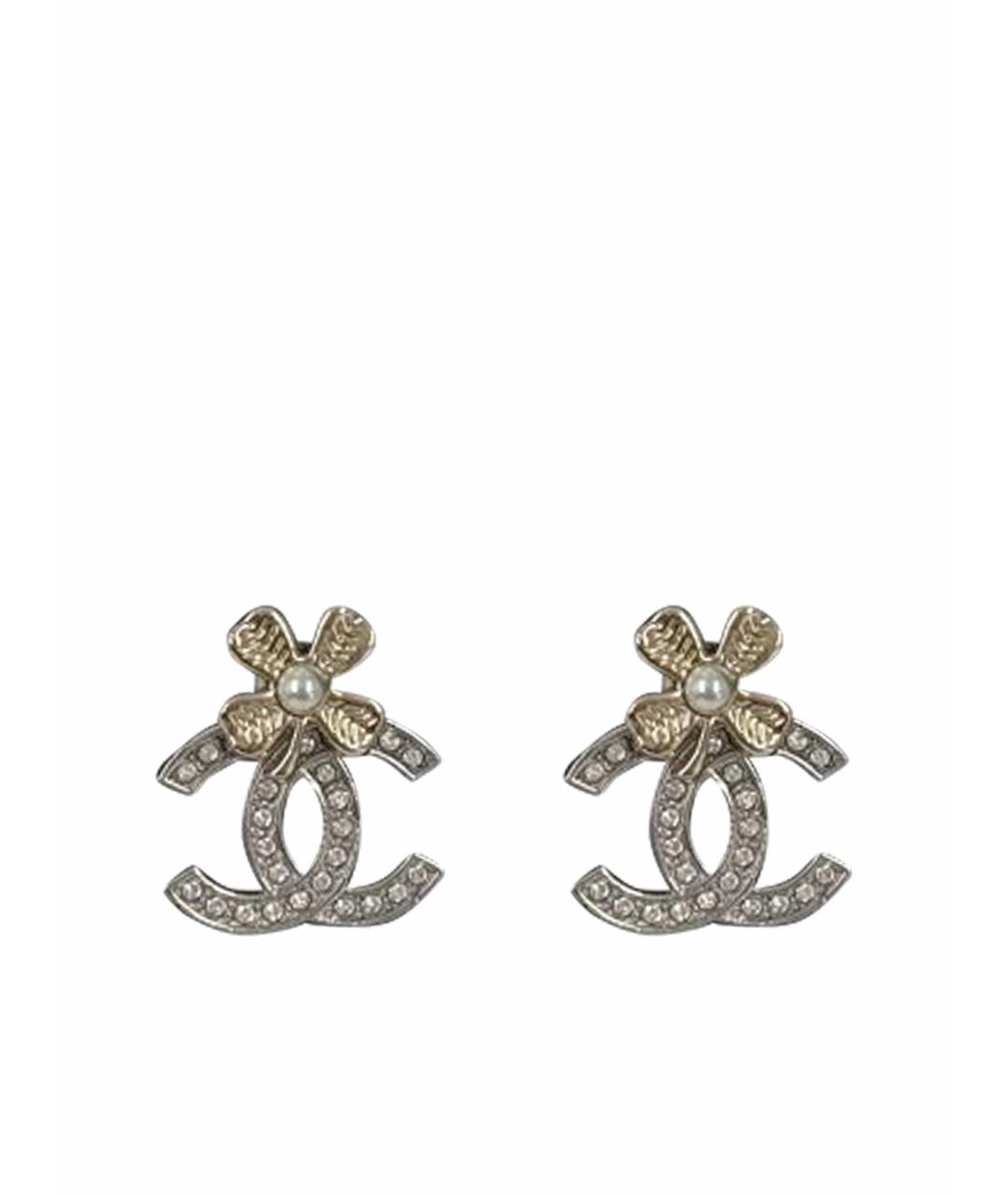 CHANEL Серебряные металлические серьги, фото 1