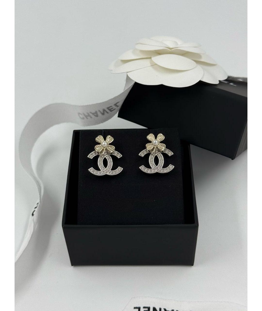 CHANEL Серебряные металлические серьги, фото 3