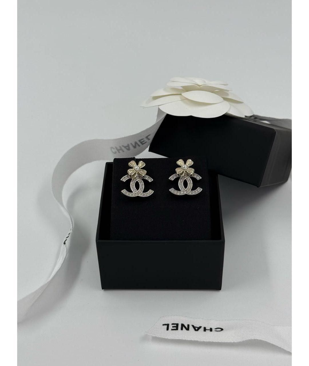 CHANEL Серебряные металлические серьги, фото 2