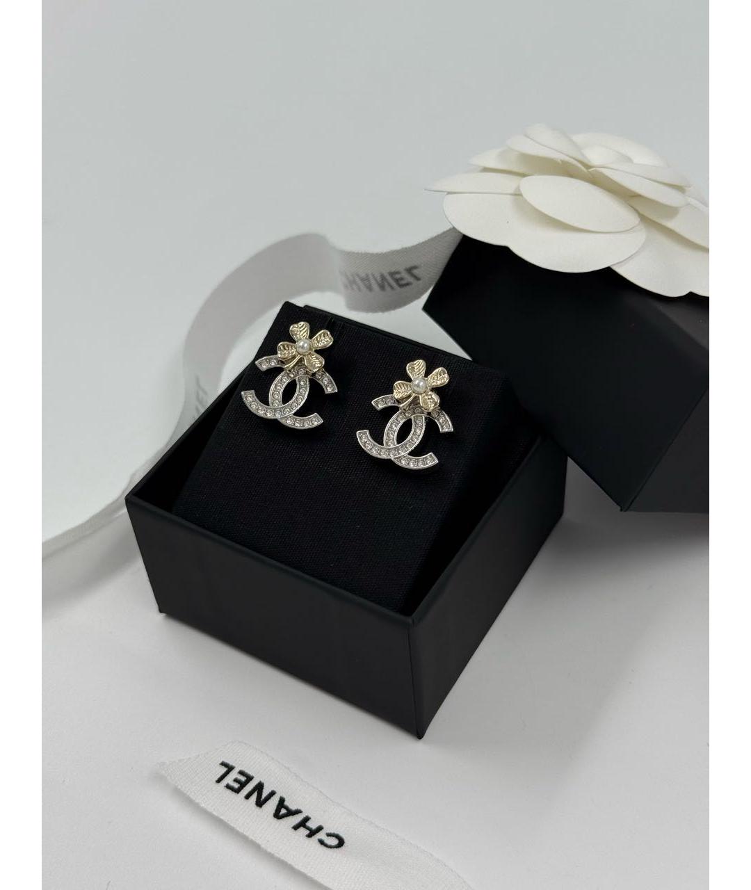 CHANEL Серебряные металлические серьги, фото 4